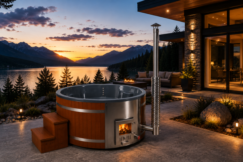 Jasper Hybrid Wood Burning Hot Tub