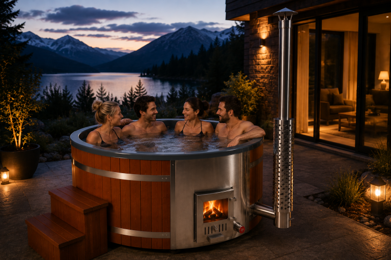 Jasper Hybrid Wood Burning Hot Tub