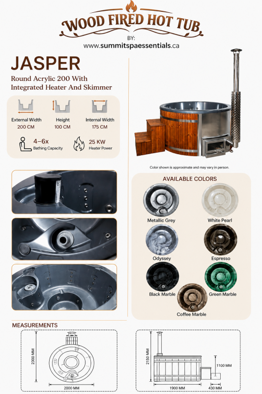 Jasper Hybrid Wood Burning Hot Tub