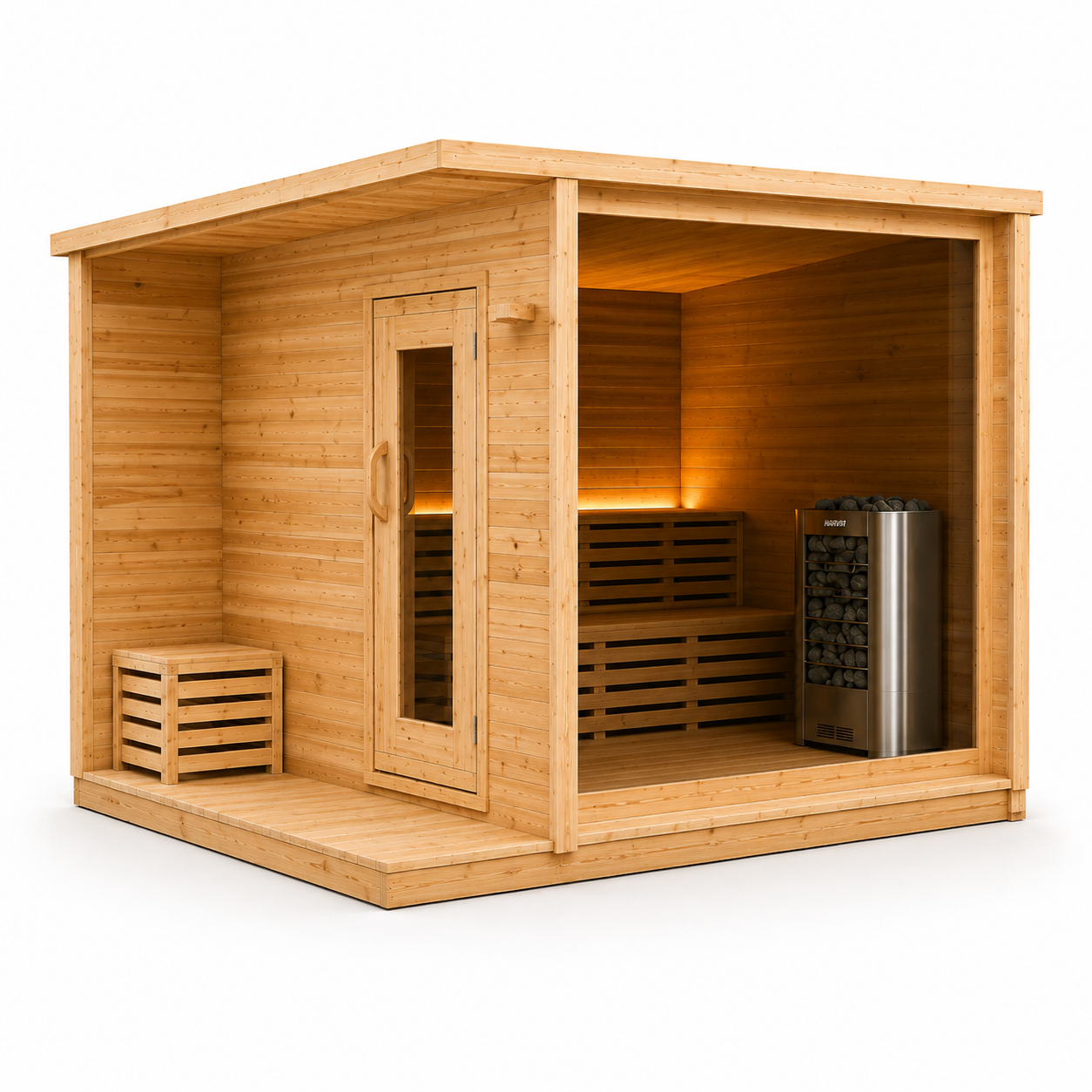 True North Jasper Electric Heated Cabin Sauna with Porch