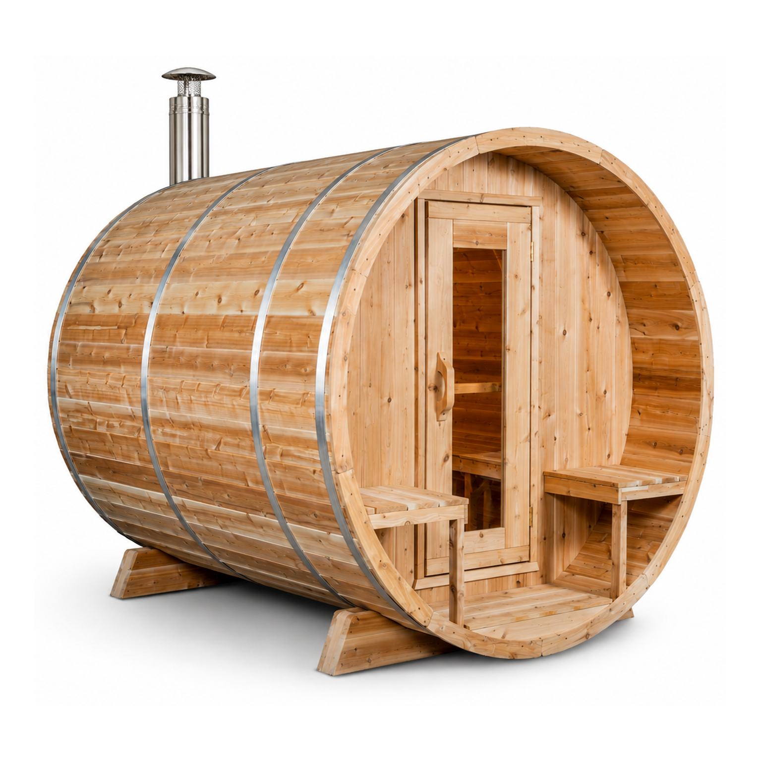 Serenity Wood Burning Barrel Sauna
