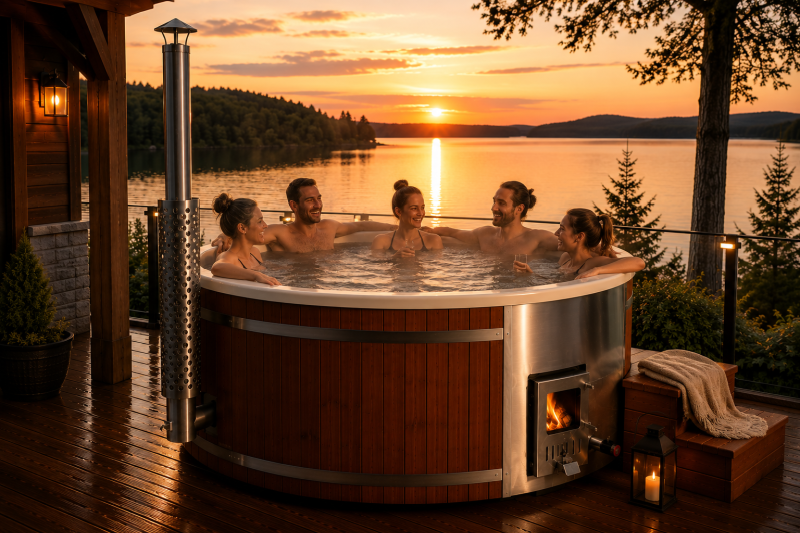 Toronto L Wood Burning Hot Tub