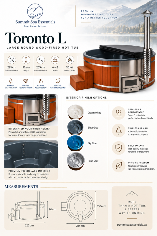 Toronto L Wood Burning Hot Tub