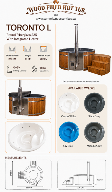 Toronto L Wood Burning Hot Tub